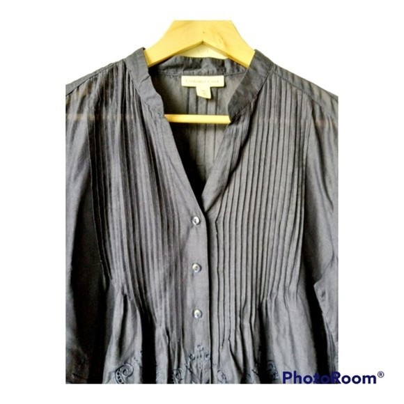 Coldwater Creek Lace Embroidered Navy tunic Top in Sz PL(14-16) - Picture 3 of 9